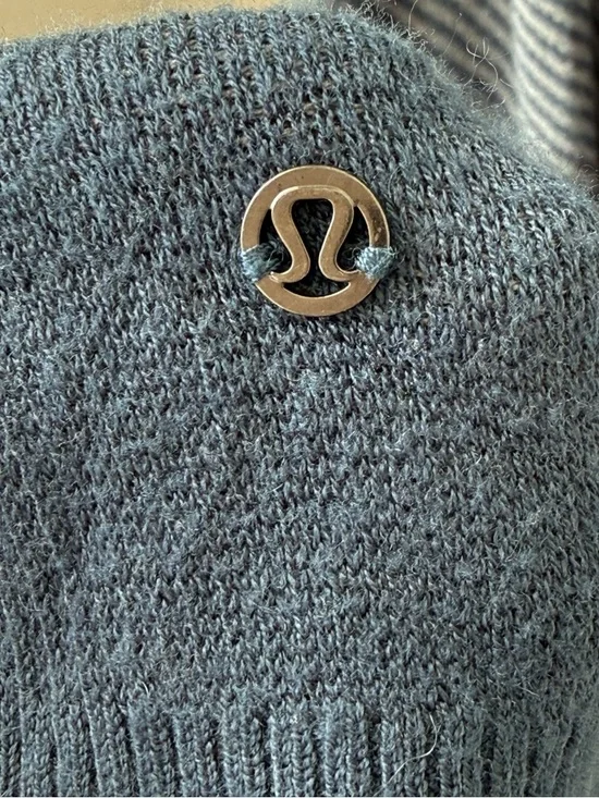 Lululemon Here For Serenity Cashmere Blend Wrap Blue Cozy Luxe Shall Cardigan OS - Picture 9 of 10